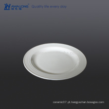 Plain White Flat Faça Sua Própria Jantar Pratos, Fine Ceramic Miniature Plates For Hotel